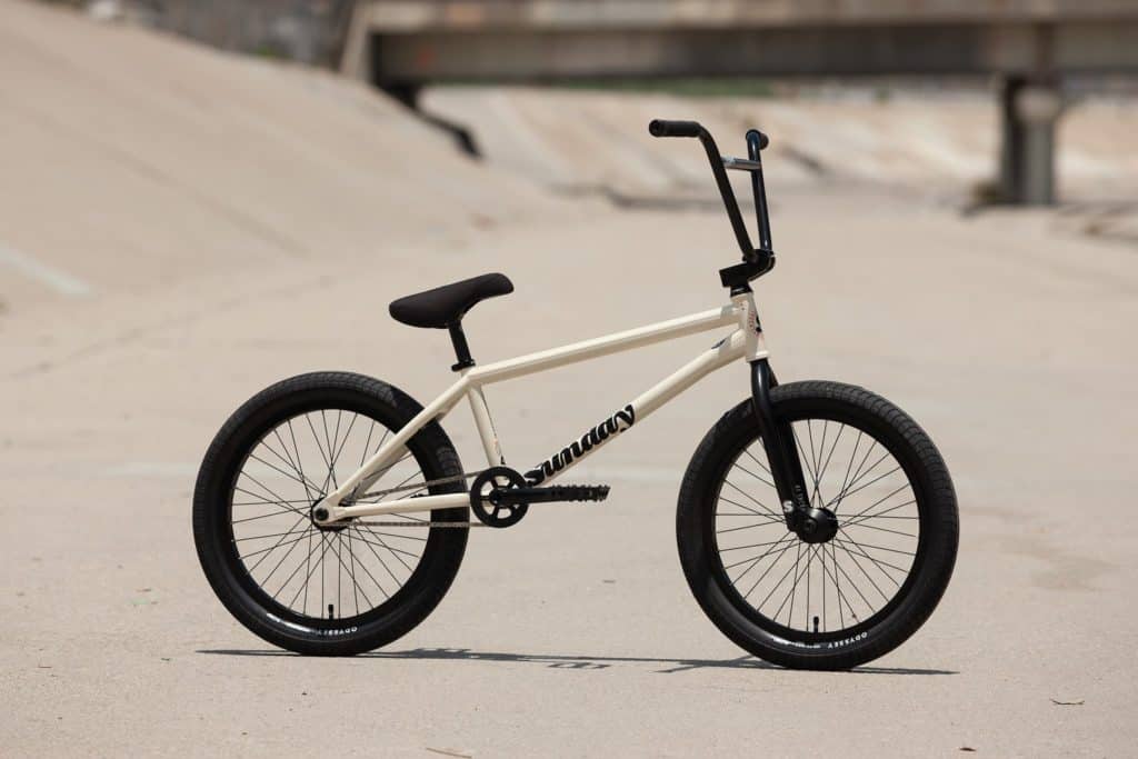 picture of the 2022 sunday soundwave bmx bike at a ditch