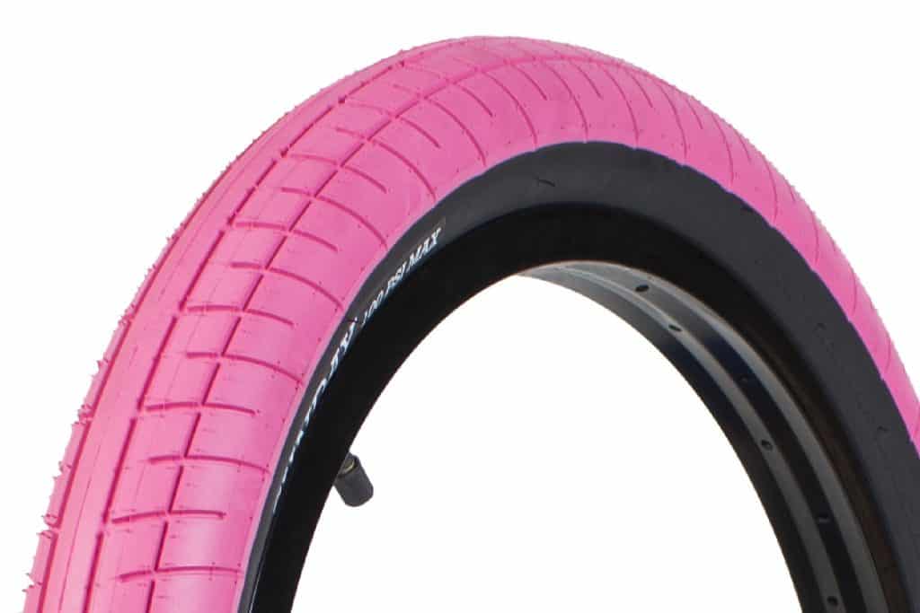 hot pink tire close up